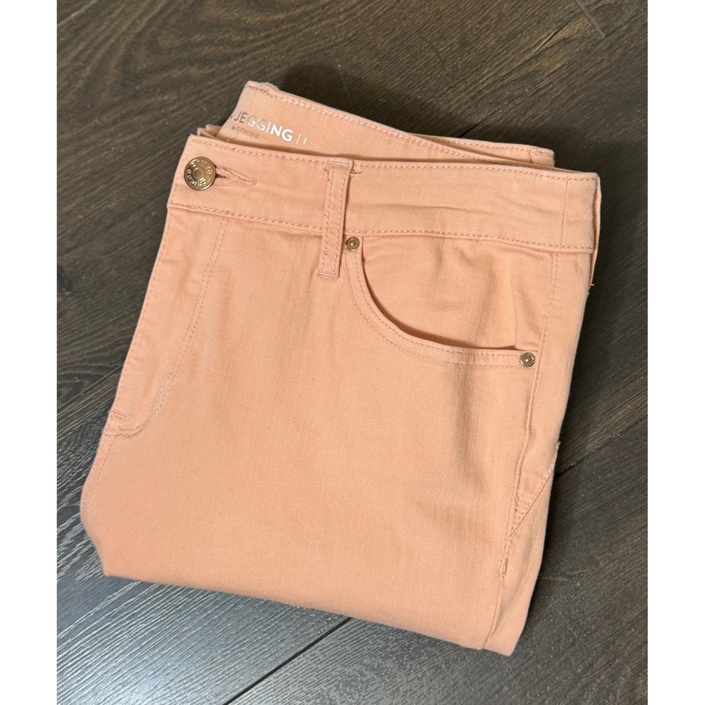 Chicos Jeans Platinum Jegging Peach Apricot High Rise Skinny Womens Size 1 US‎ 8